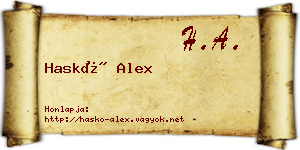 Haskó Alex névjegykártya